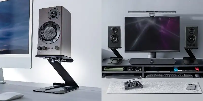 サンワサプライが卓上スピーカースタンド100-SPSTN08を発売、音質向上と設置性の両立を実現