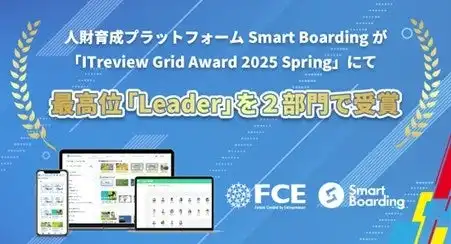 Smart BoardingがITreview Grid Award 2025 Springで2部門Leader受賞、顧客満足度と認知度で最高評価