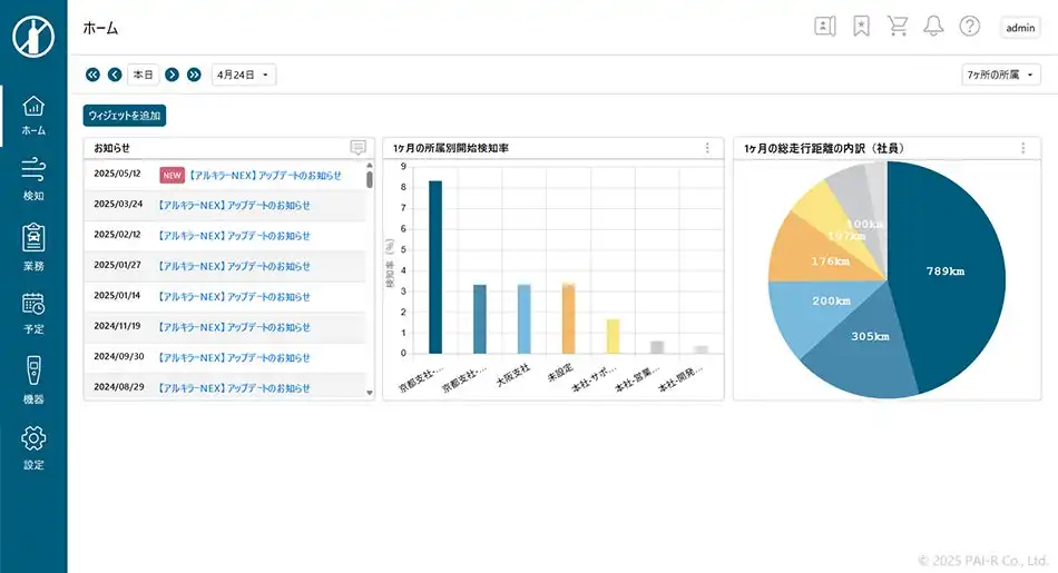 パイ・アール社 アルキラーNEXにダッシュボード機能追加　運行管理の効率化と正確性向上