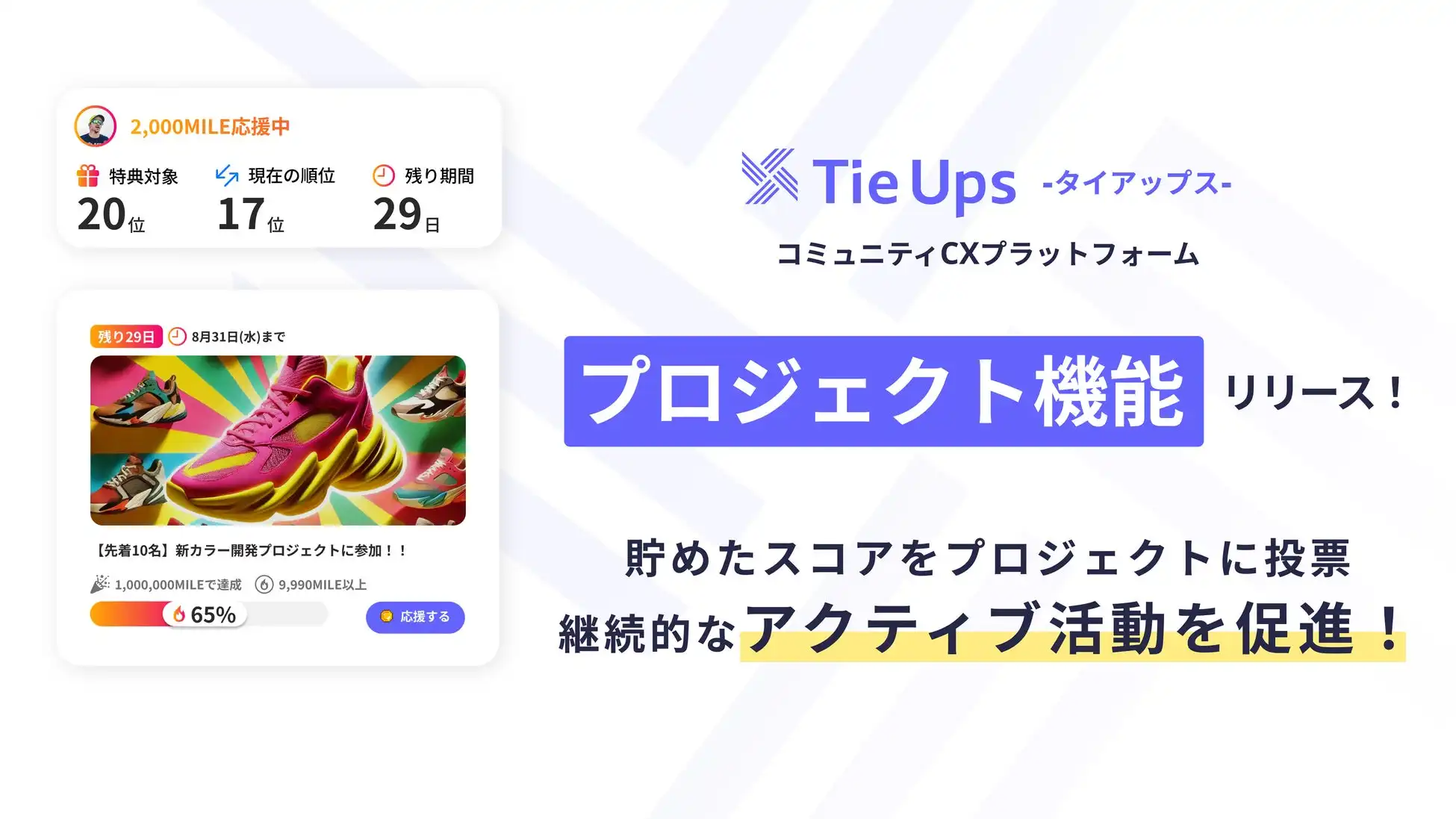 TieUps社、コミュニティ活性化新機能「プロジェクト機能」リリース アクティブユーザー数2.2倍増加