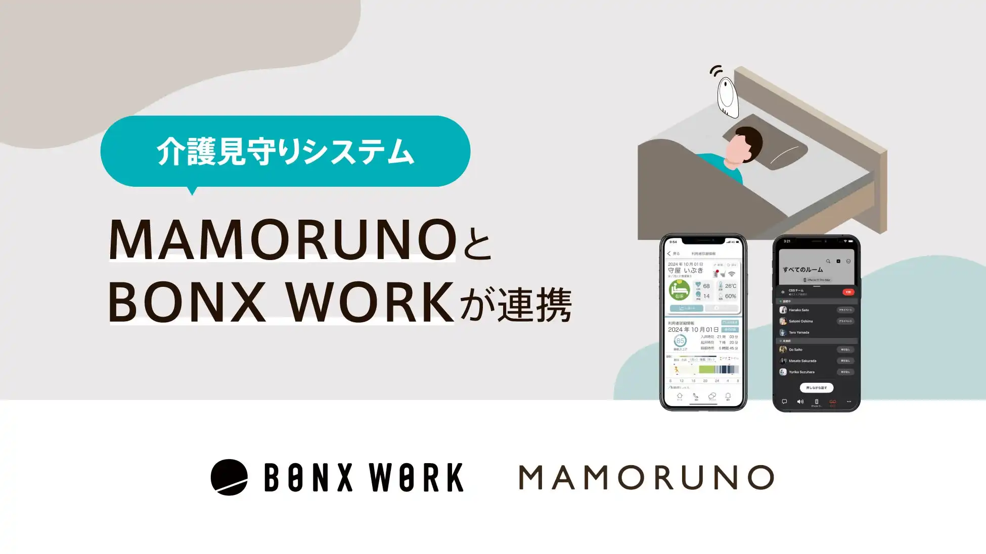 BONX WORKとMAMORUNO連携開始、介護現場のDX推進へ貢献